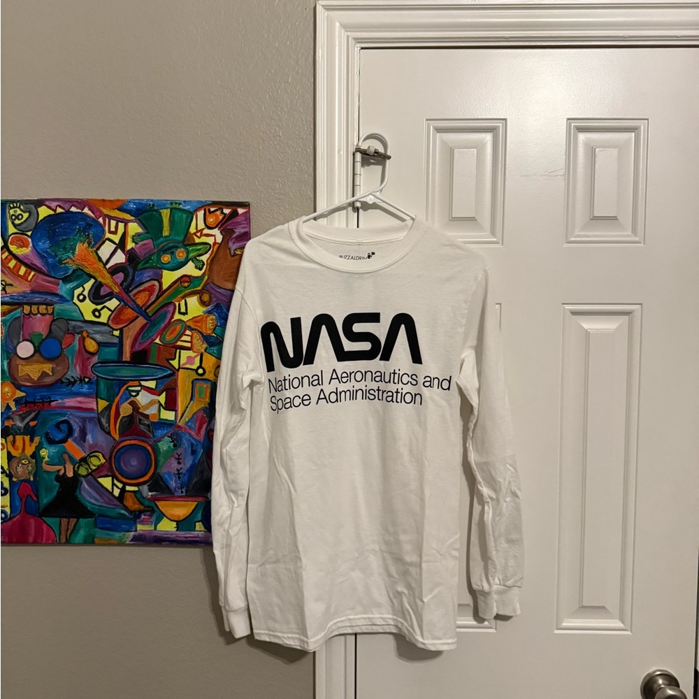 White NASA Long Sleeve Shirt